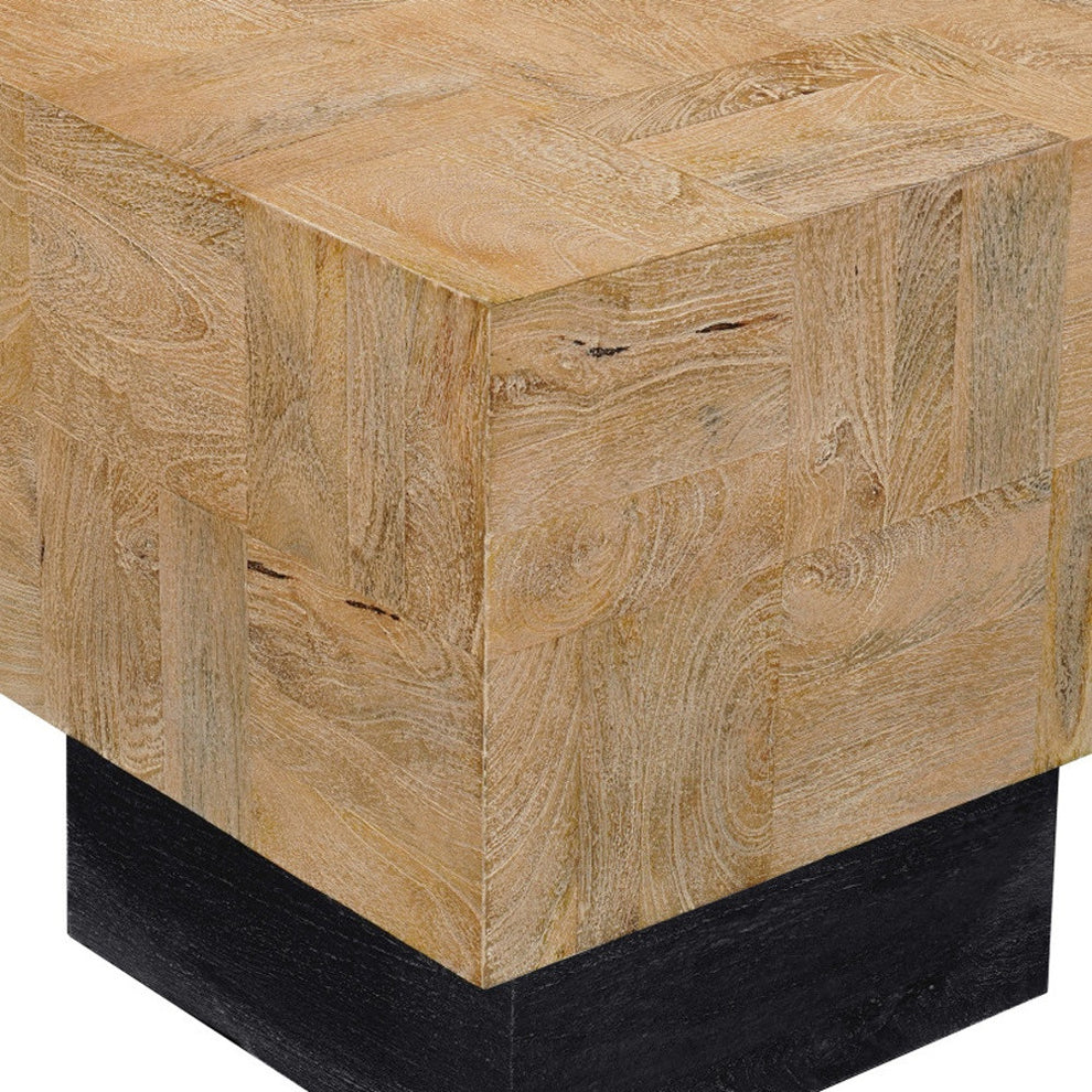 Black And Brown Solid Wood Square End Table By Homeroots | End Tables | Modishstore - 6