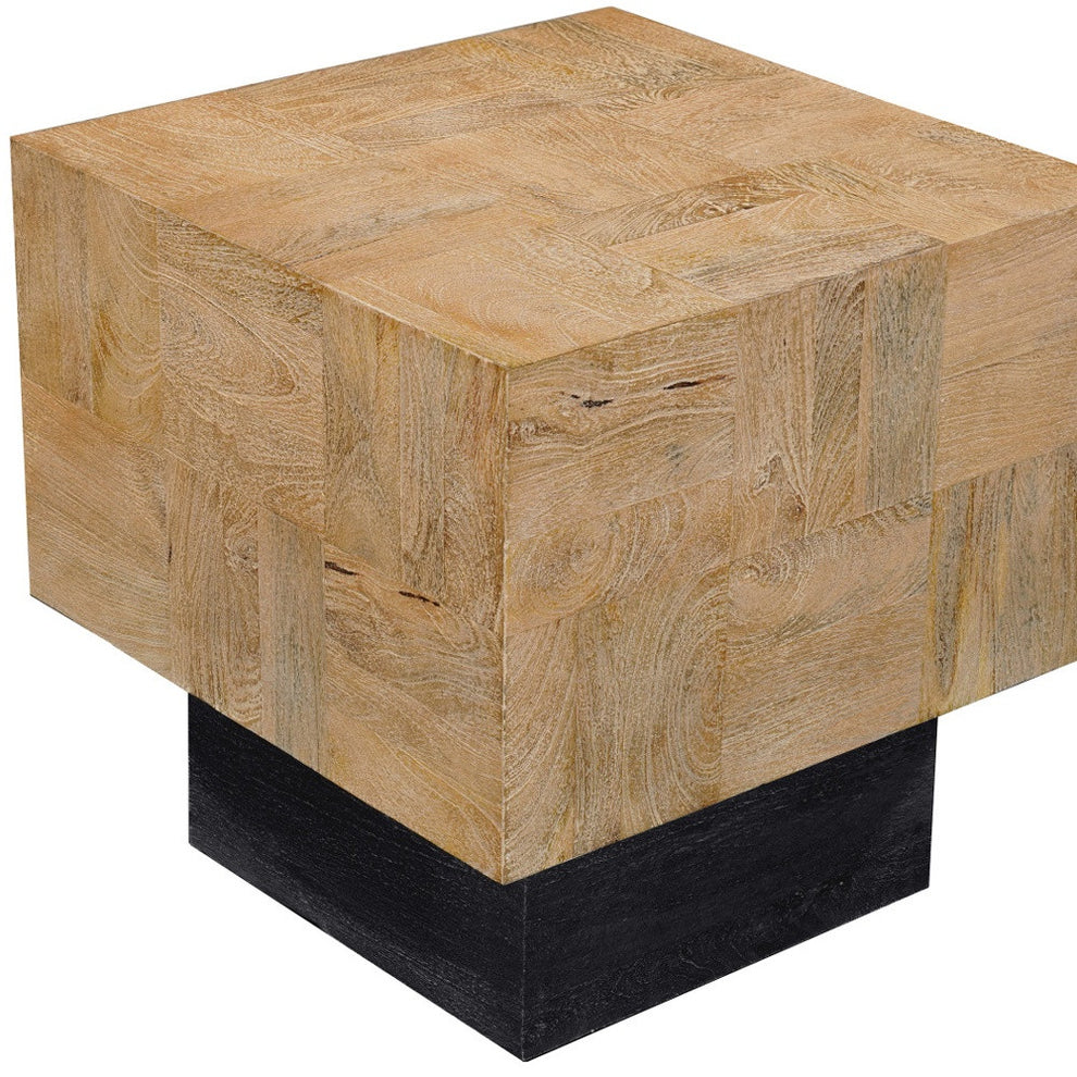 Black And Brown Solid Wood Square End Table By Homeroots | End Tables | Modishstore - 4