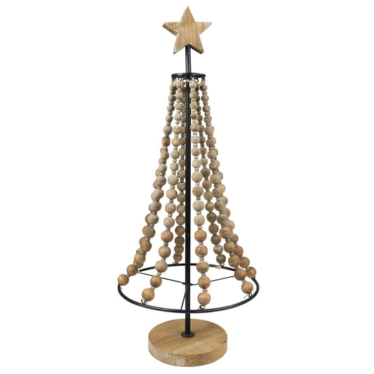 Wood Bead Christmas Tree Set Of 4 By HomArt | Christmas Trees | Modishstore - 1