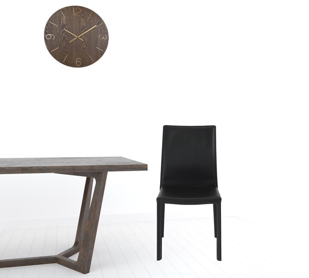 Set of Two Black Upholstered Leather Dining Side Chairs By Homeroots | Dining Chairs | Modishstore - 5