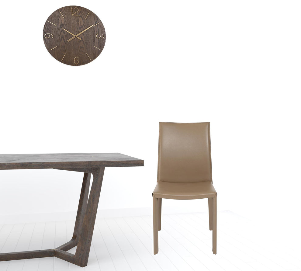 Set of Two Taupe Upholstered Leather Dining Side Chairs By Homeroots | Dining Chairs | Modishstore - 6