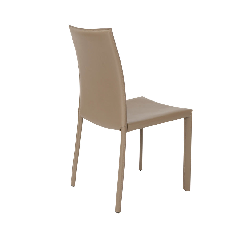 Set of Two Taupe Upholstered Leather Dining Side Chairs By Homeroots | Dining Chairs | Modishstore - 4