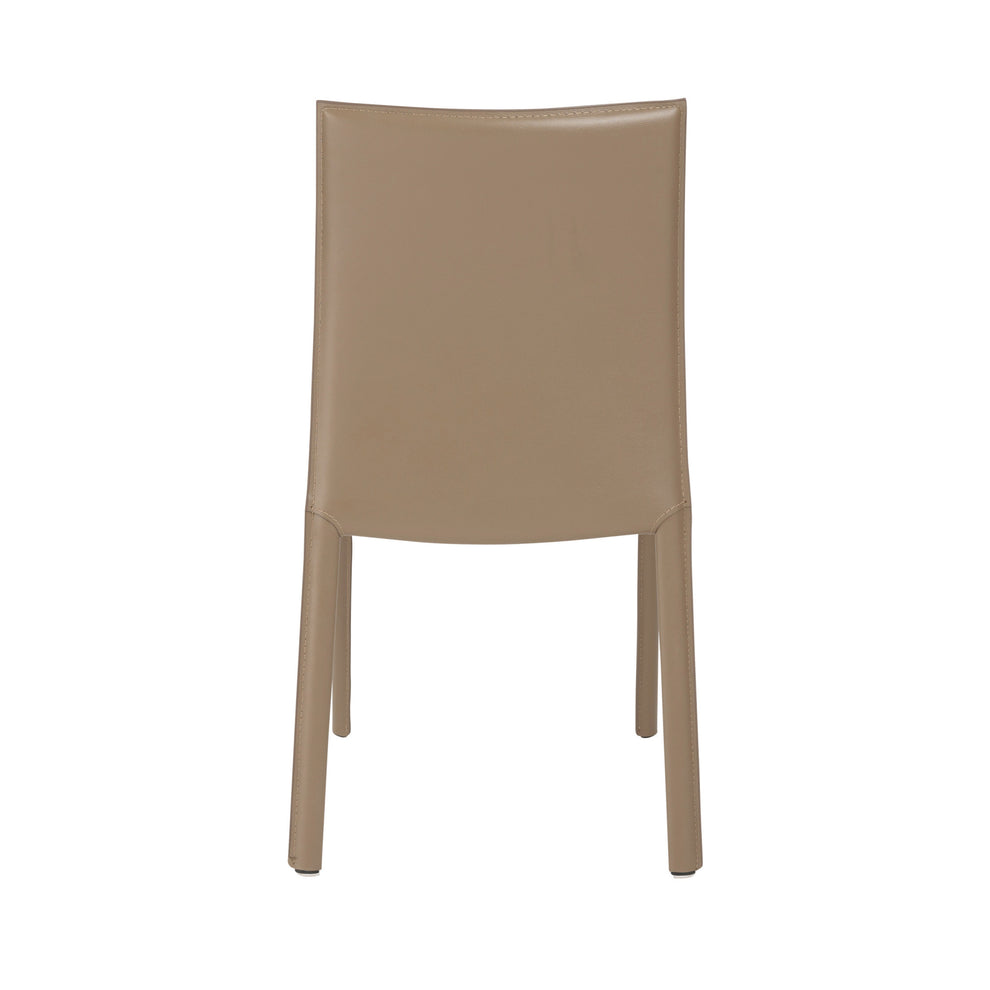 Set of Two Taupe Upholstered Leather Dining Side Chairs By Homeroots | Dining Chairs | Modishstore - 5