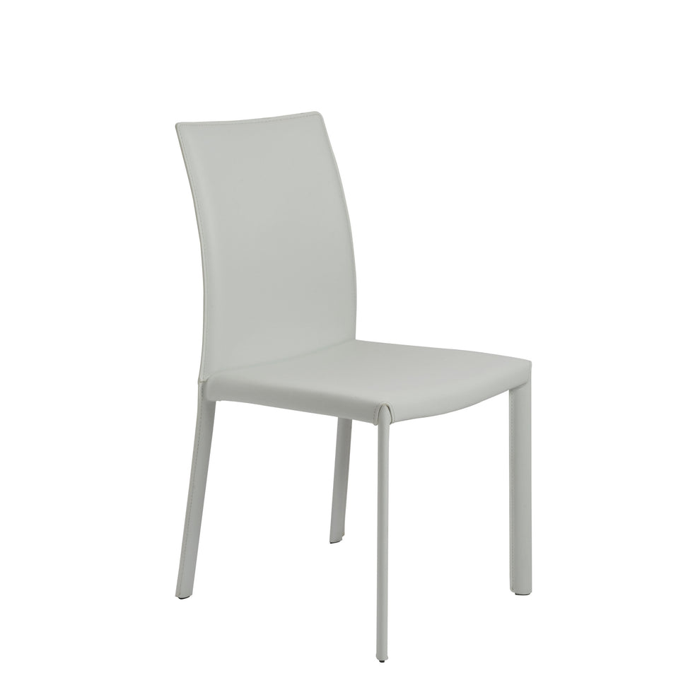 Set of Two White Upholstered Leather Dining Side Chairs By Homeroots | Dining Chairs | Modishstore - 2