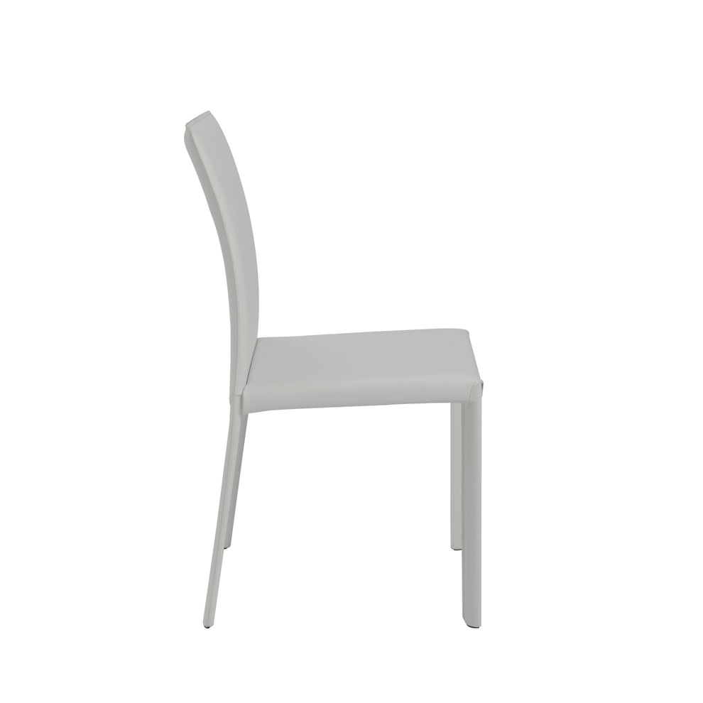 Set of Two White Upholstered Leather Dining Side Chairs By Homeroots | Dining Chairs | Modishstore - 5