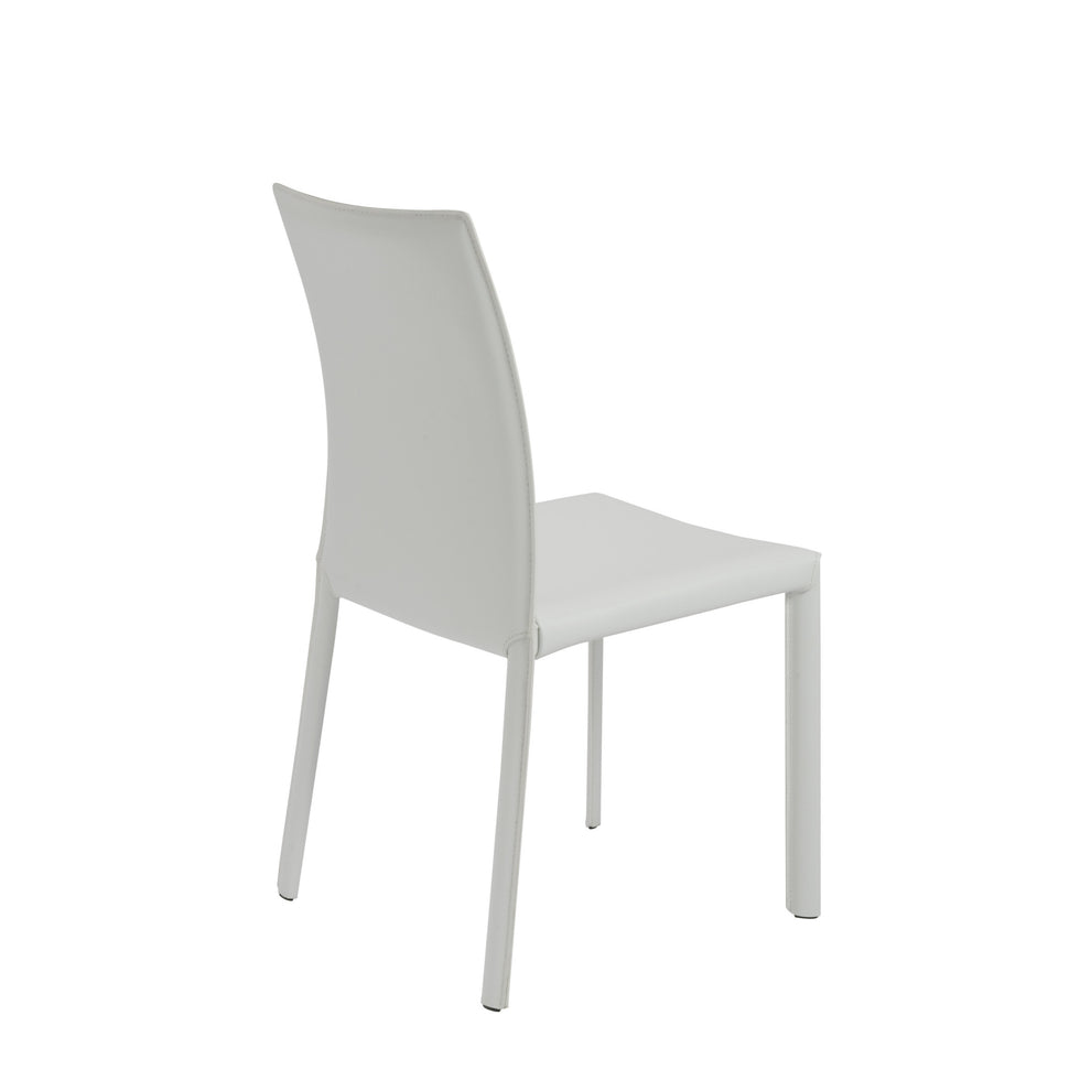 Set of Two White Upholstered Leather Dining Side Chairs By Homeroots | Dining Chairs | Modishstore - 4
