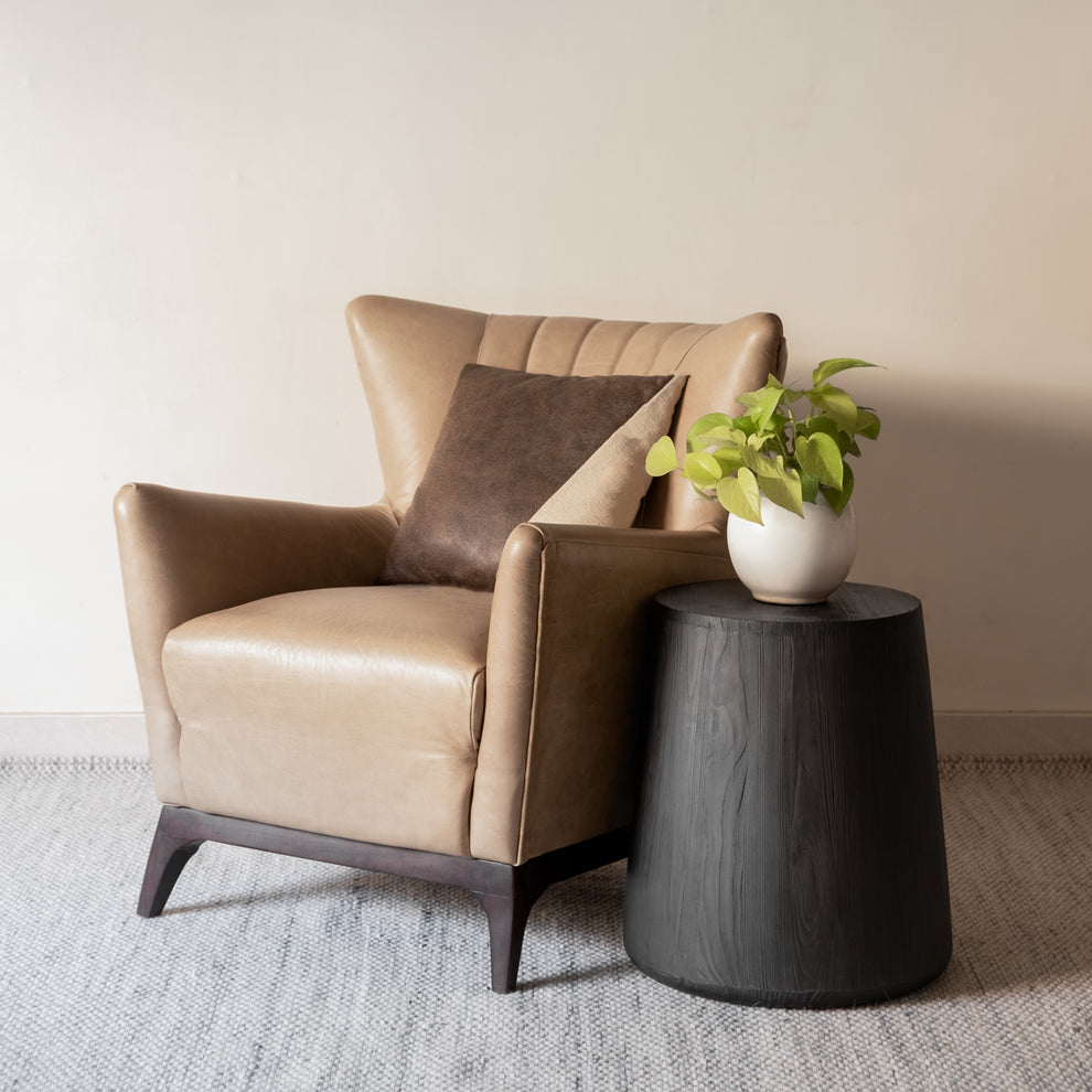 Ebony Solid Wood Round End Table By Homeroots | End Tables | Modishstore - 6