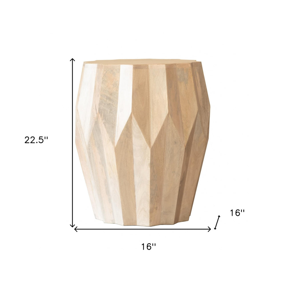 White Solid Wood Round End Table By Homeroots | End Tables | Modishstore - 5