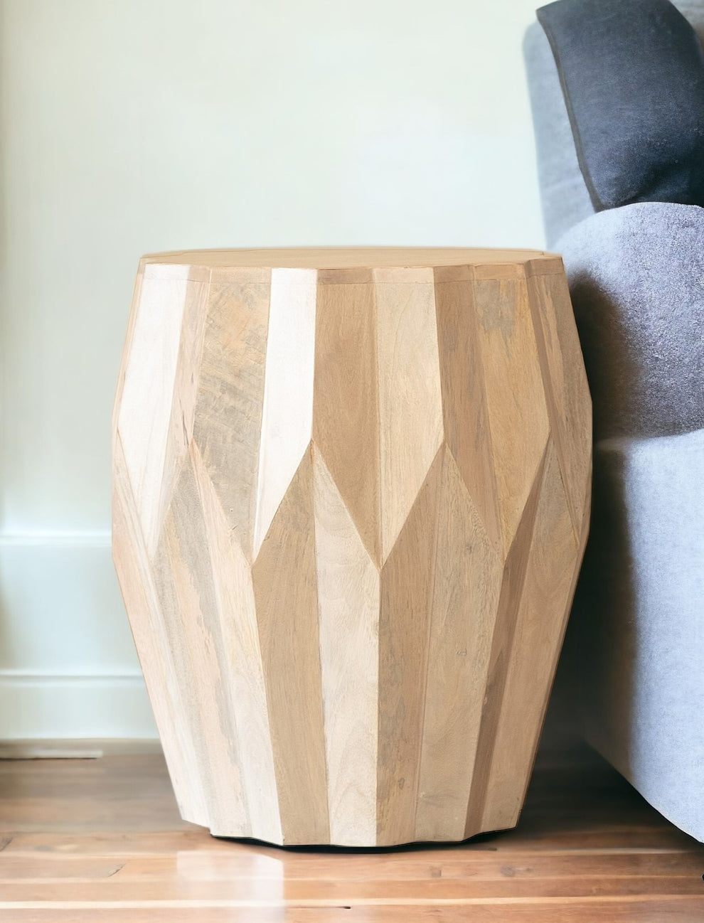 White Solid Wood Round End Table By Homeroots | End Tables | Modishstore - 2
