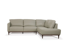 Light Green Leather L Shaped Two Piece Sofa and Chaise Sectional By Homeroots