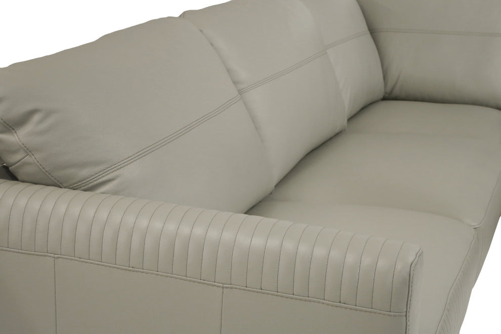 Light Green Leather L Shaped Two Piece Sofa and Chaise Sectional By Homeroots | Outdoor Sofas, Loveseats & Sectionals | Modishstore - 4