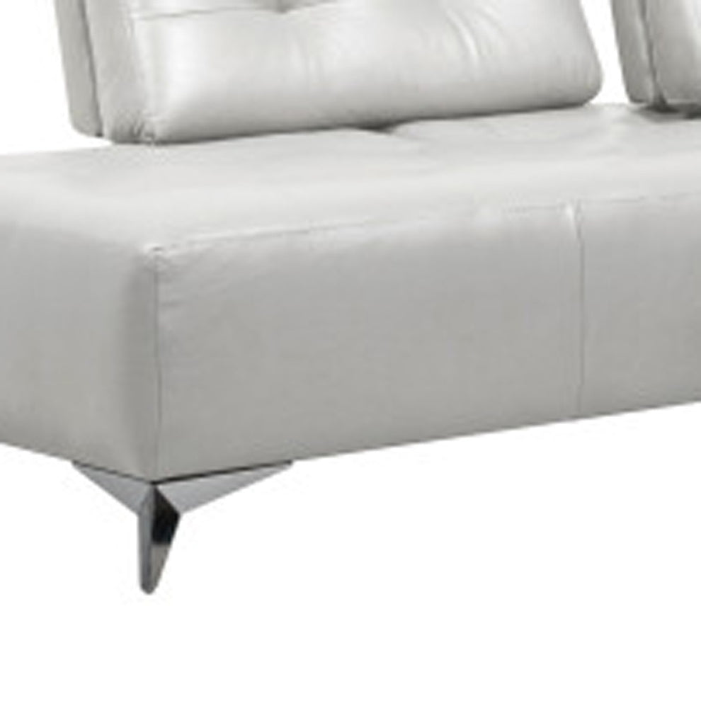 White Leather L Shaped Two Piece Seating Component By Homeroots | Outdoor Sofas, Loveseats & Sectionals | Modishstore - 2