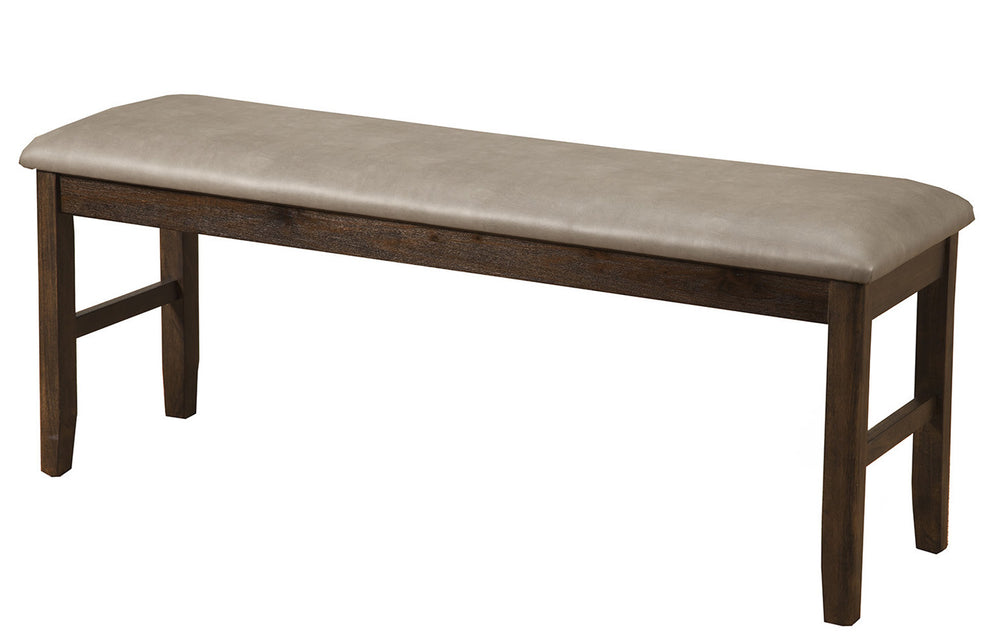 Tan and Dark Brown Faux Leather Distressed Upholstery Dining Bench By Homeroots | Benches | Modishstore - 3