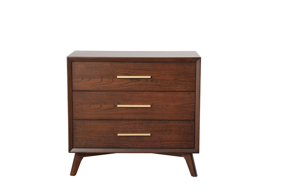 Brown Solid Wood Three Drawer Dresser By Homeroots | Dressers | Modishstore - 7