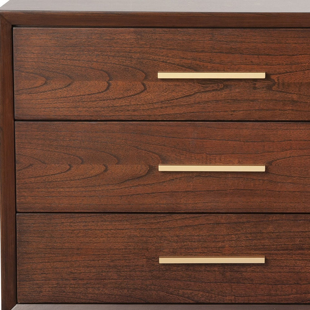 Brown Solid Wood Three Drawer Dresser By Homeroots | Dressers | Modishstore - 3