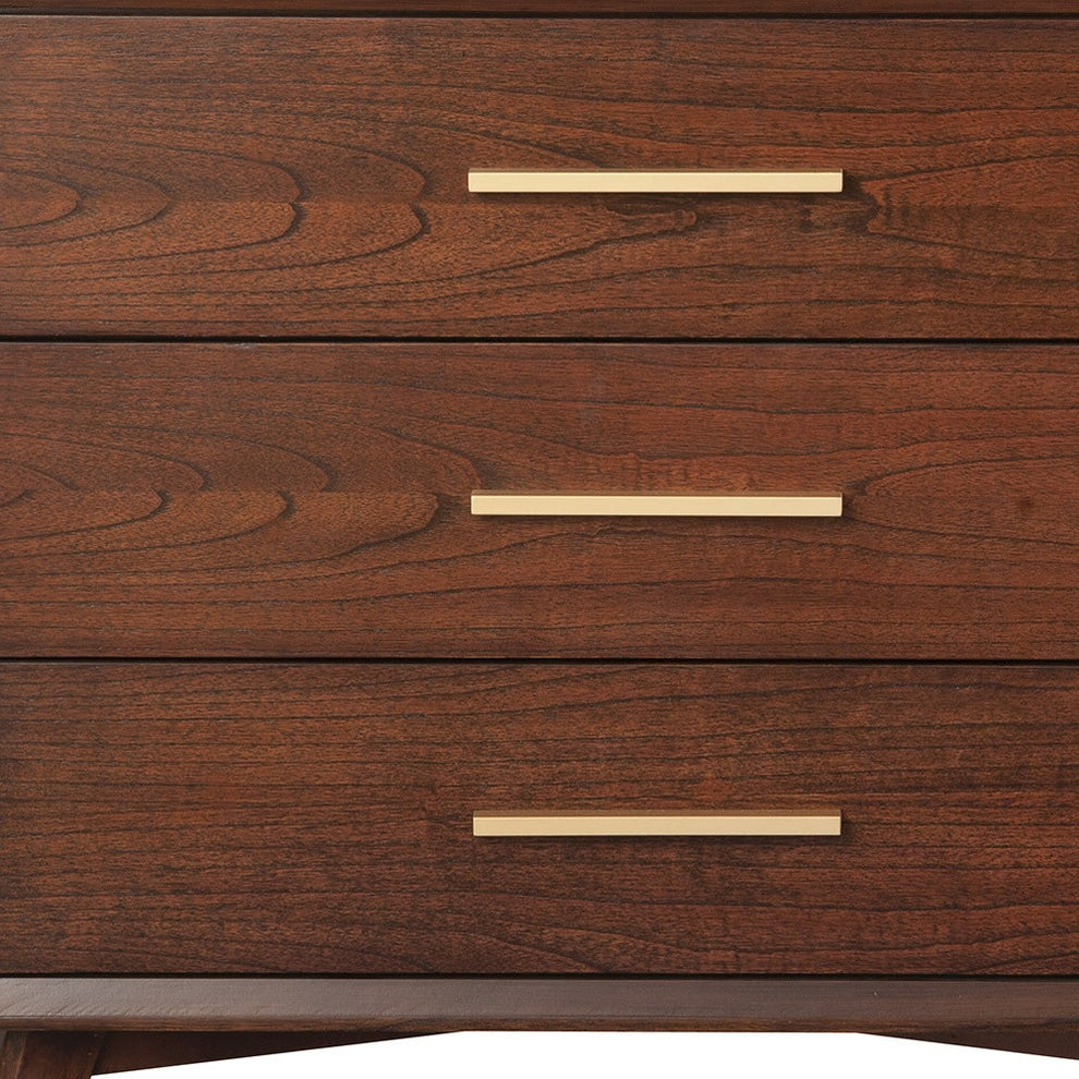 Brown Solid Wood Three Drawer Dresser By Homeroots | Dressers | Modishstore - 5