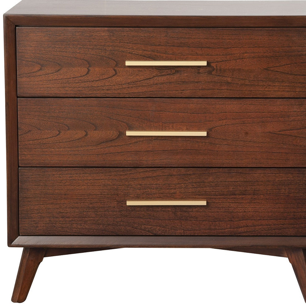 Brown Solid Wood Three Drawer Dresser By Homeroots | Dressers | Modishstore - 6
