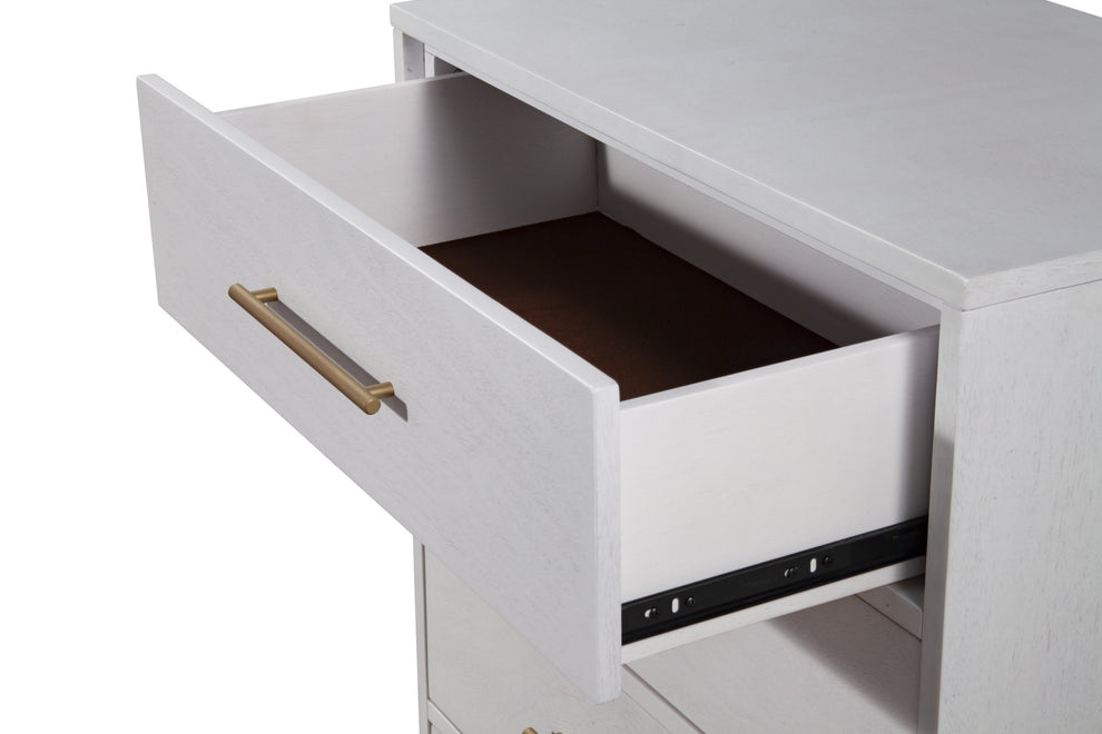 White Solid Wood Three Drawer Chest By Homeroots | Dressers | Modishstore - 3