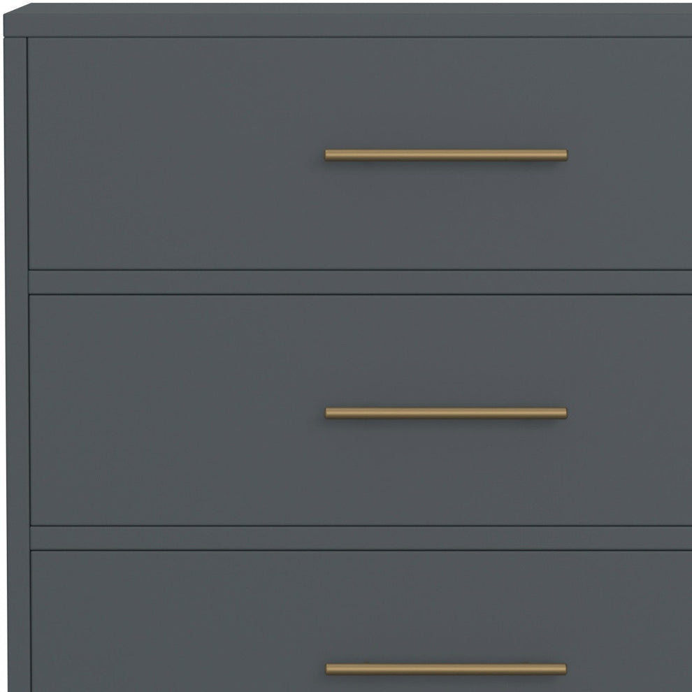 Gray Solid Wood Five Drawer Dresser By Homeroots | Dressers | Modishstore - 4