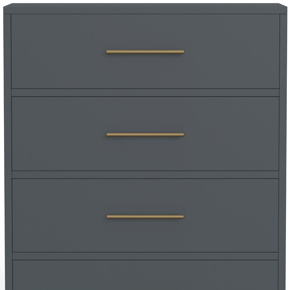 Gray Solid Wood Five Drawer Dresser By Homeroots | Dressers | Modishstore - 5