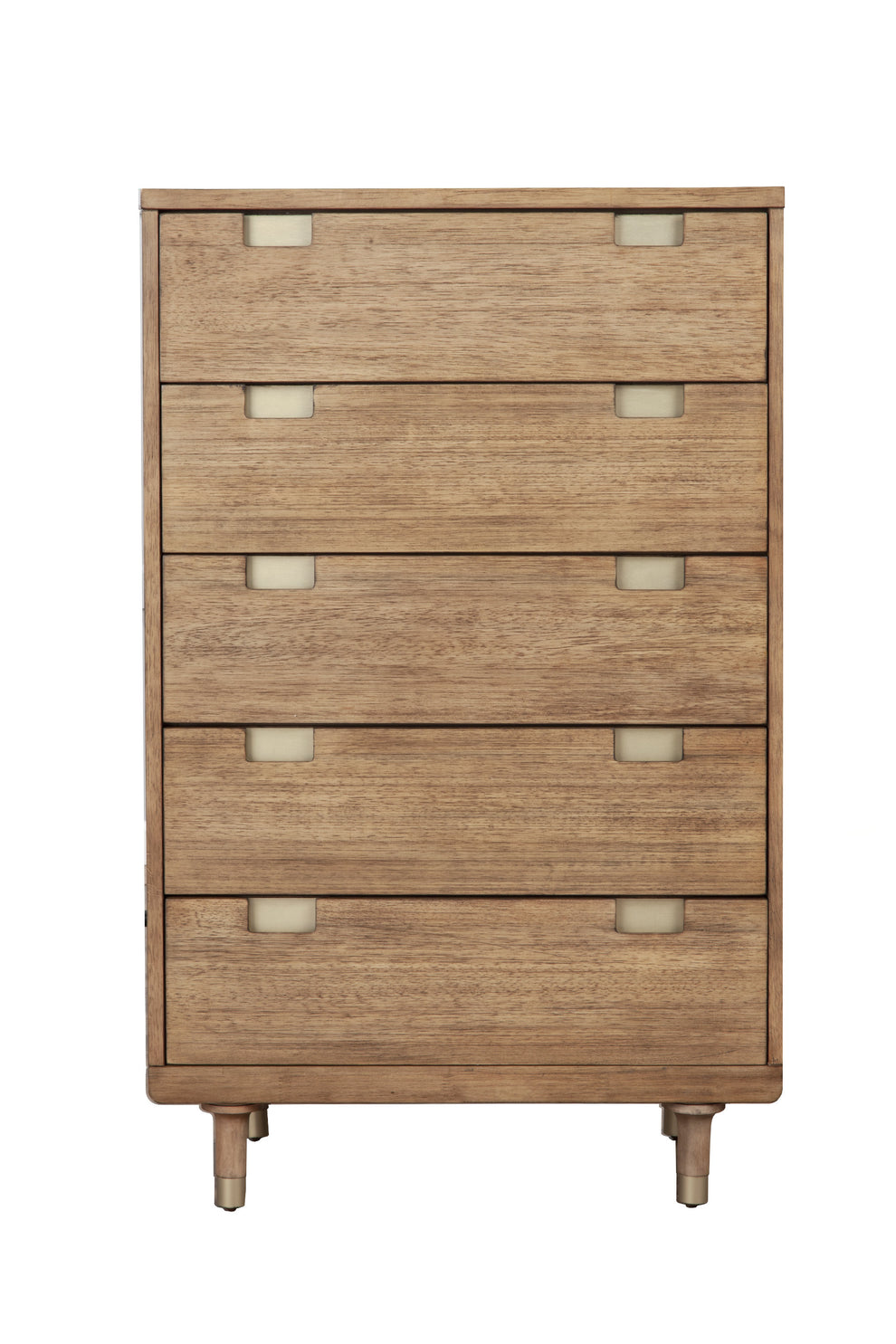 Brown Solid Wood Five Drawer Dresser By Homeroots | Dressers | Modishstore - 4