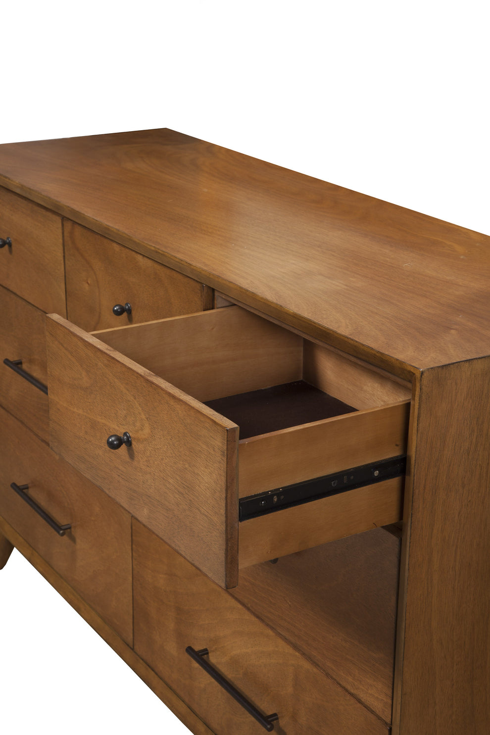 Brown Solid Wood Seven Drawer Double Dresser By Homeroots | Dressers | Modishstore - 2