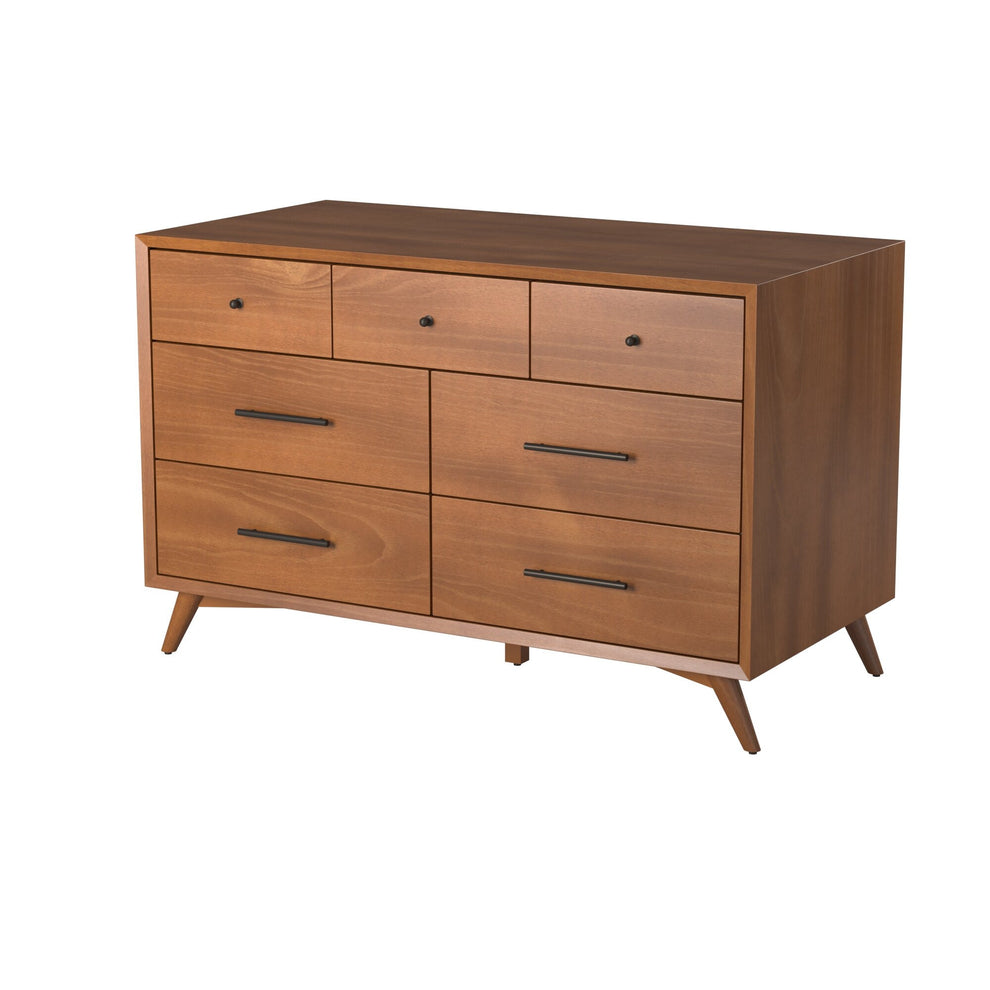 Brown Solid Wood Seven Drawer Double Dresser By Homeroots | Dressers | Modishstore - 7