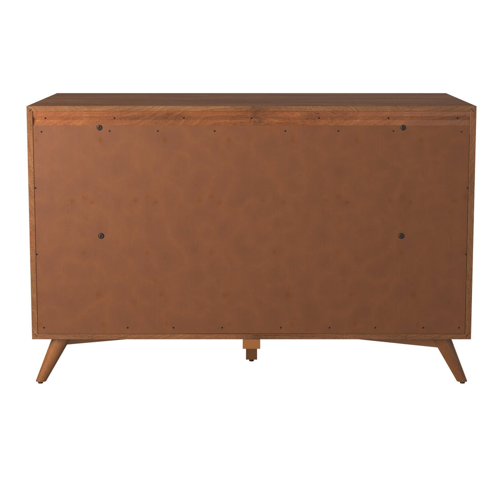 Brown Solid Wood Seven Drawer Double Dresser By Homeroots | Dressers | Modishstore - 8