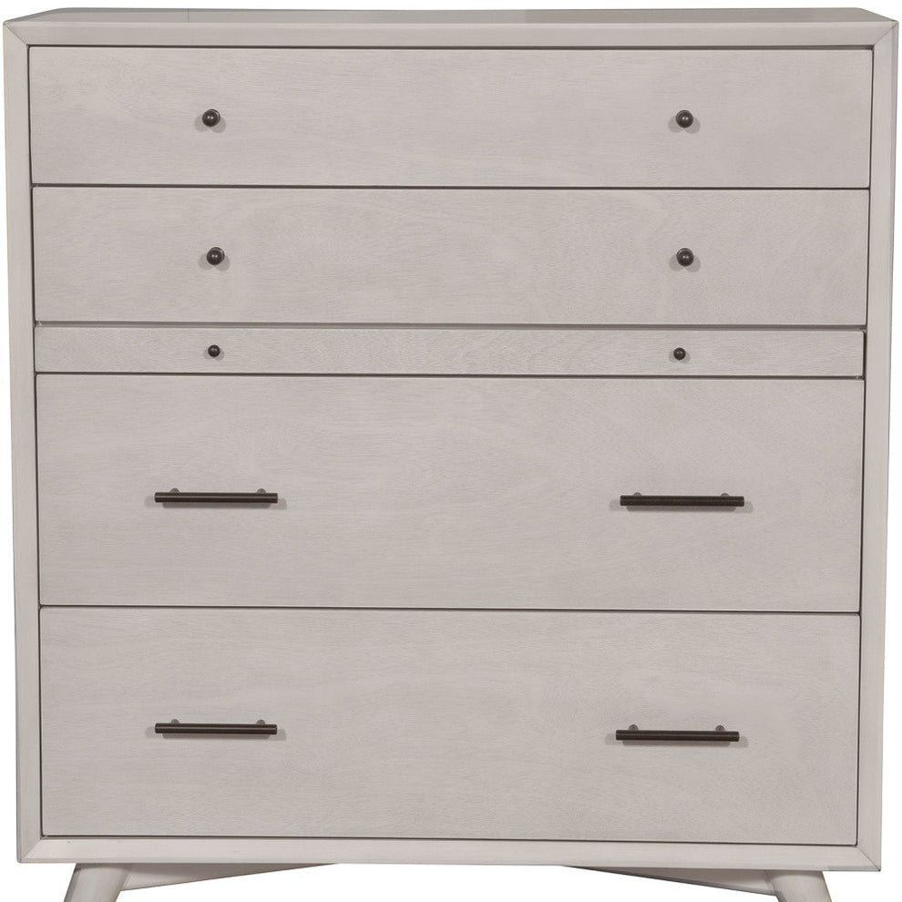 Gray Solid Wood Four Drawer Chest By Homeroots | Dressers | Modishstore - 5
