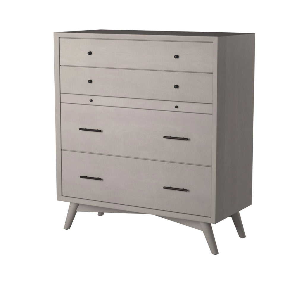 Gray Solid Wood Four Drawer Chest By Homeroots | Dressers | Modishstore - 3