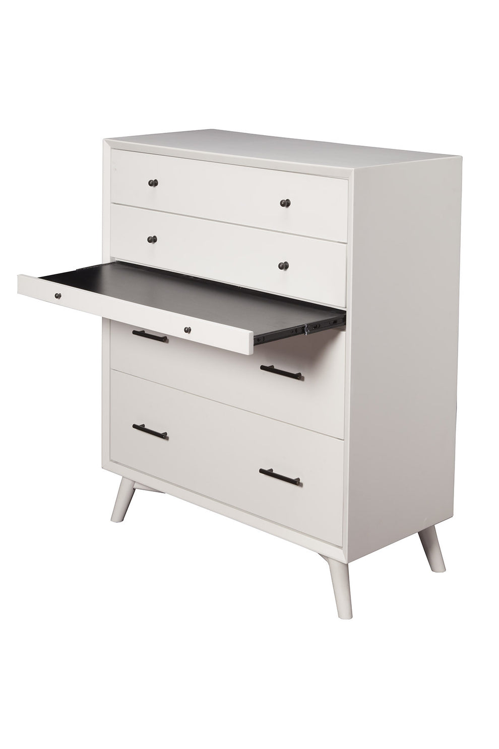 White Solid Wood Four Drawer Chest By Homeroots | Dressers | Modishstore - 2