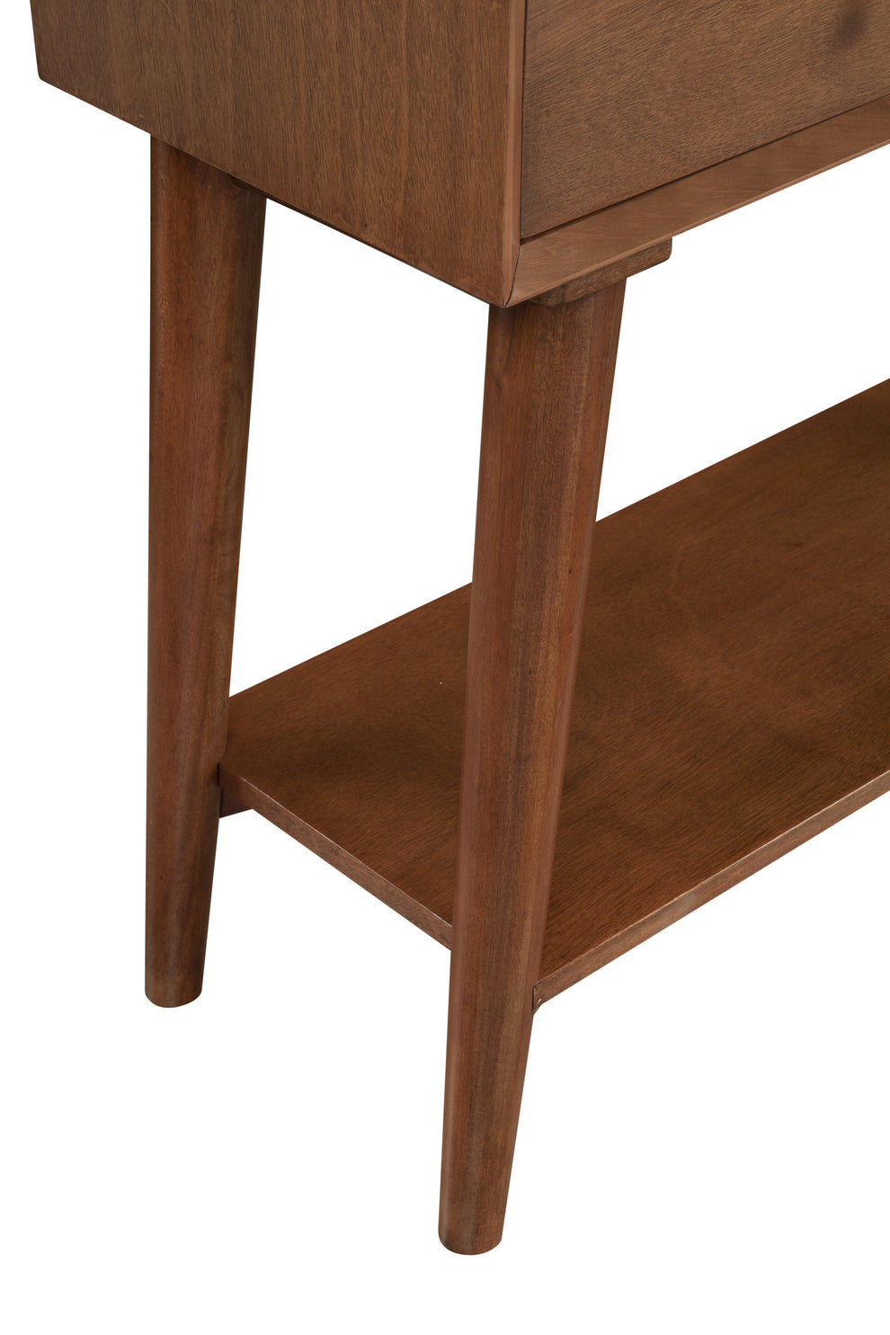 Brown Floor Shelf Console Table With Shelves And Drawers By Homeroots | Console Tables | Modishstore - 4