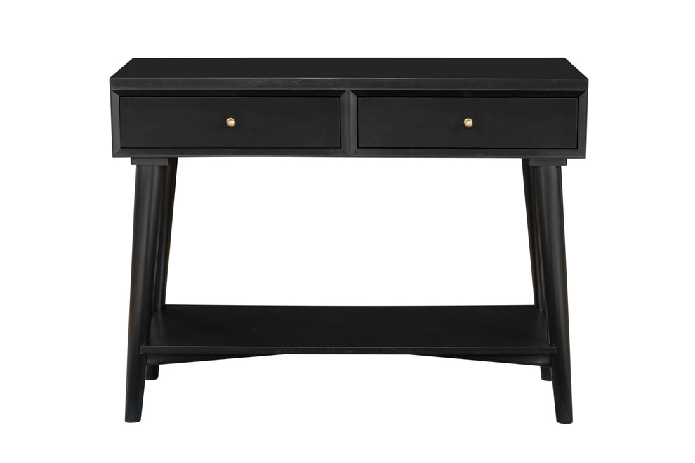 Black Floor Shelf Console Table With Shelves And Drawers By Homeroots | Console Tables | Modishstore - 5