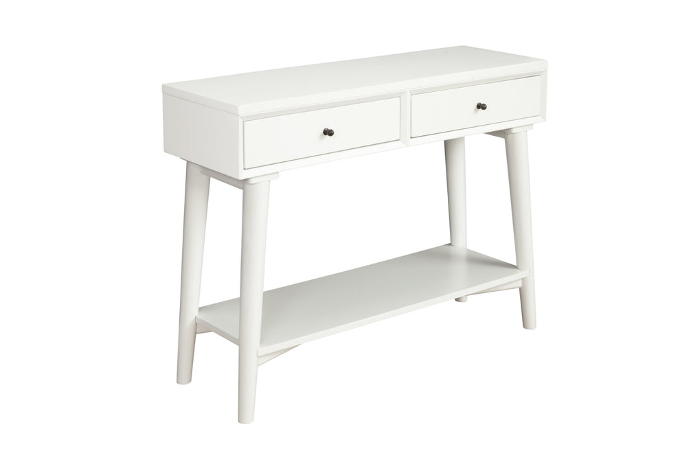 White Solid Wood Console Table With Shelves And Drawers By Homeroots | Console Tables | Modishstore - 5