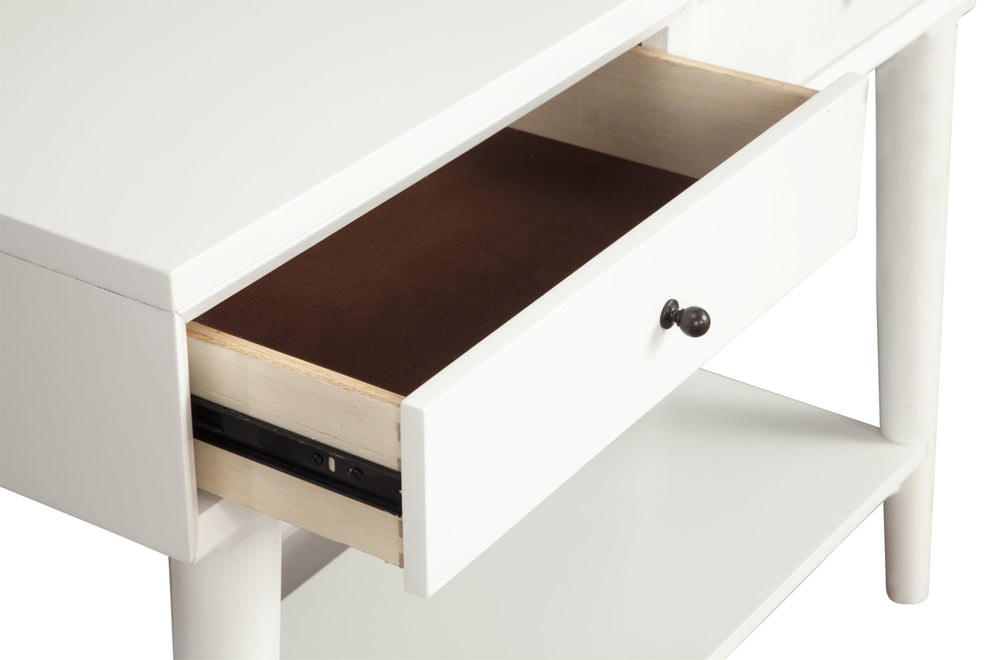 White Solid Wood Console Table With Shelves And Drawers By Homeroots | Console Tables | Modishstore - 3