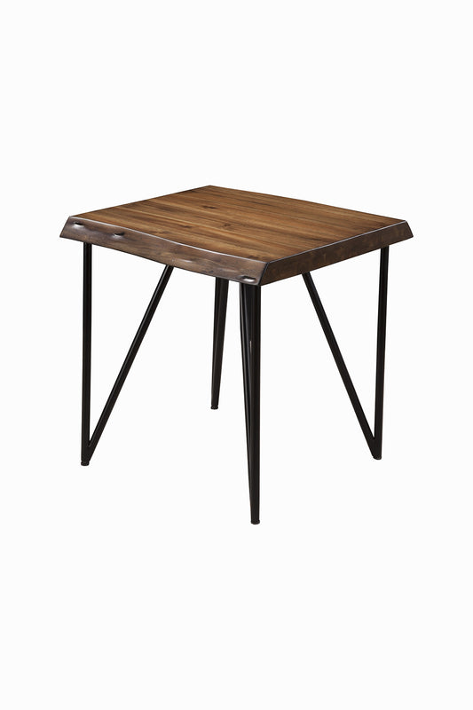 Black And Wood Brown Solid Wood End Table By Homeroots | End Tables | Modishstore - 1