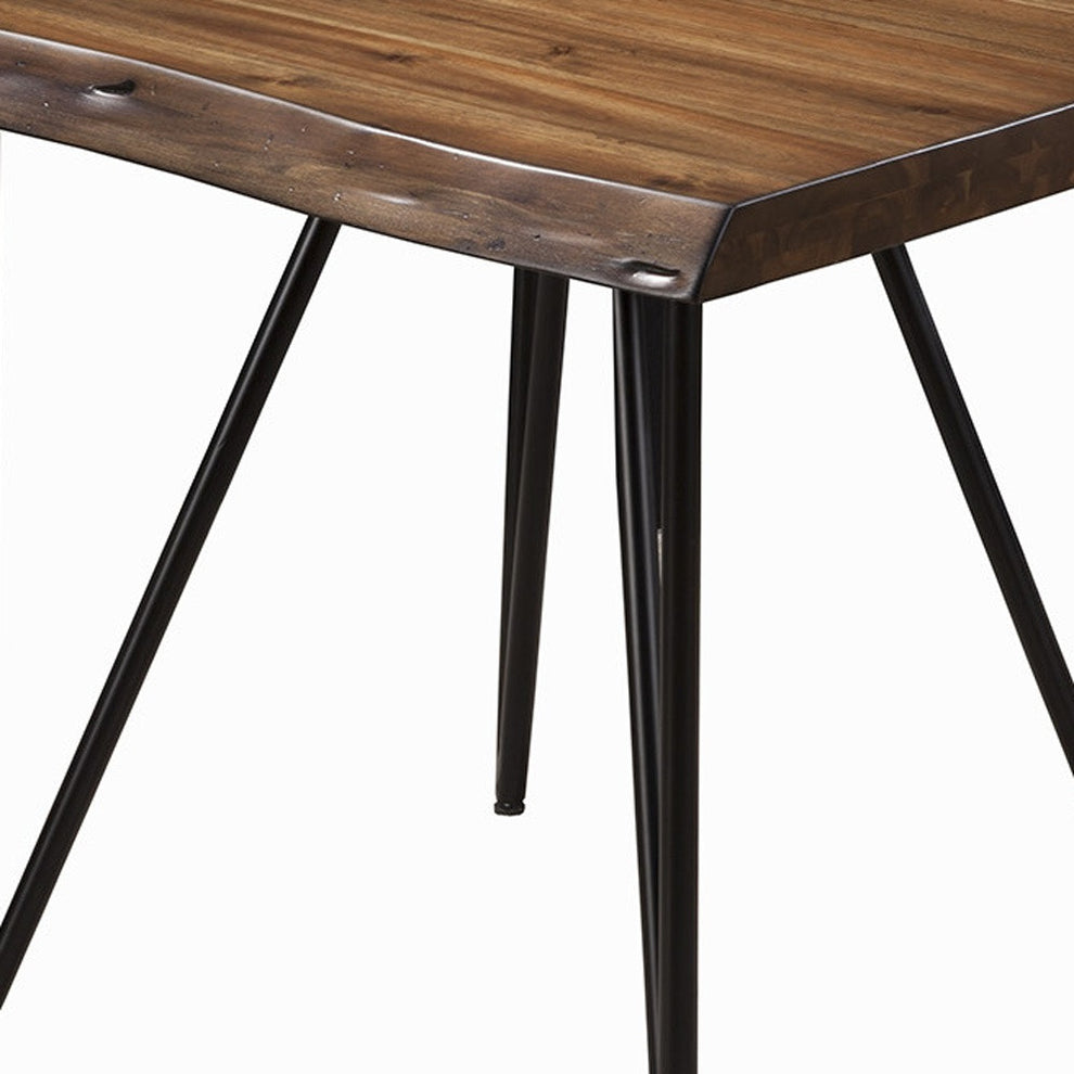 Black And Wood Brown Solid Wood End Table By Homeroots | End Tables | Modishstore - 3