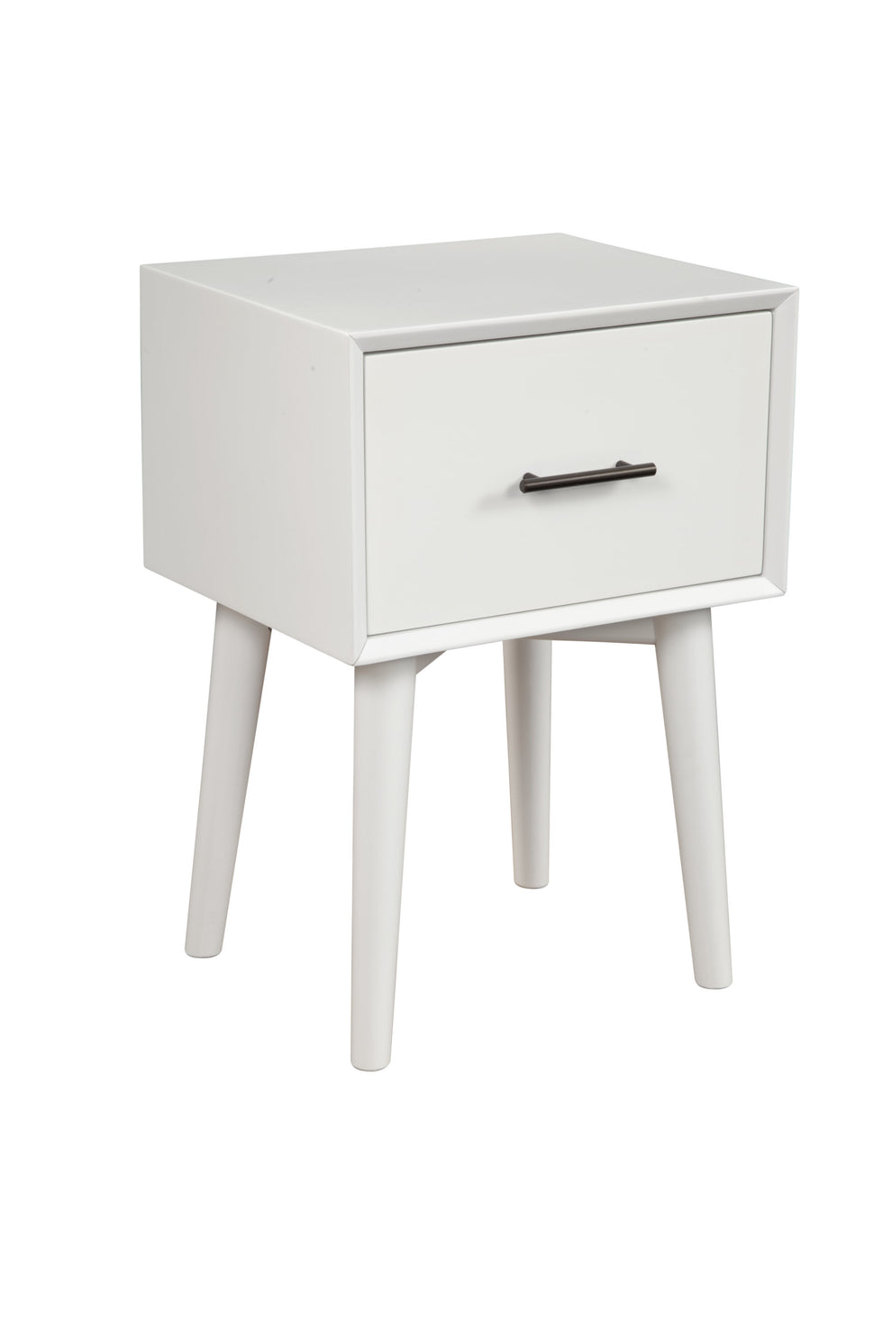 White Wood End Table With Drawer By Homeroots | End Tables | Modishstore - 2