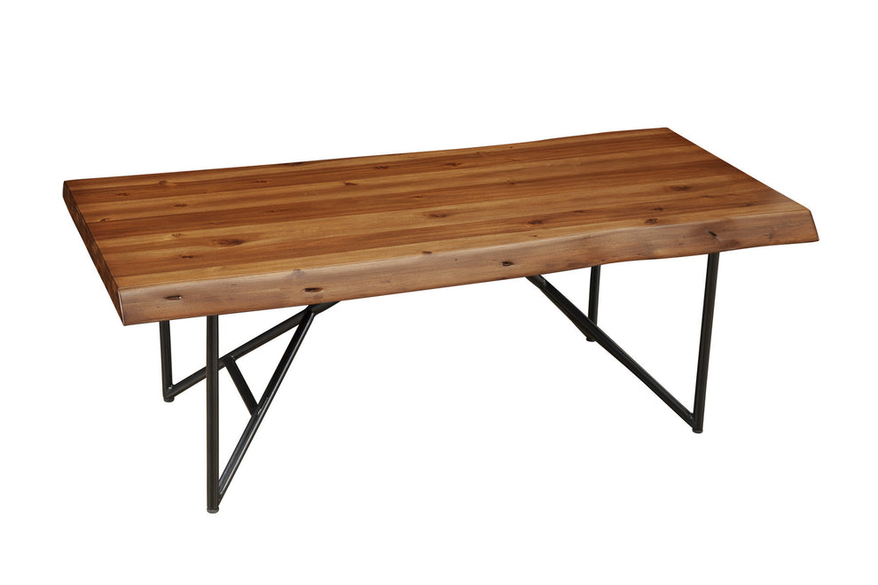 Brown And Black Solid Wood And Metal Coffee Table By Homeroots | Coffee Tables | Modishstore - 3