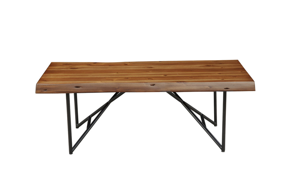 Brown And Black Solid Wood And Metal Coffee Table By Homeroots | Coffee Tables | Modishstore - 4