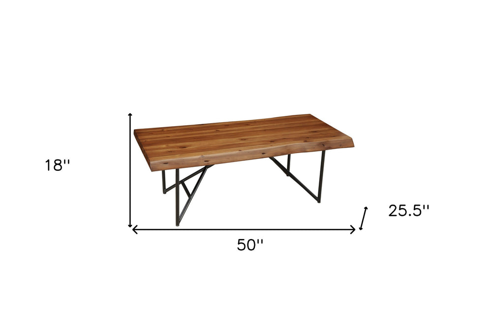Brown And Black Solid Wood And Metal Coffee Table By Homeroots | Coffee Tables | Modishstore - 6