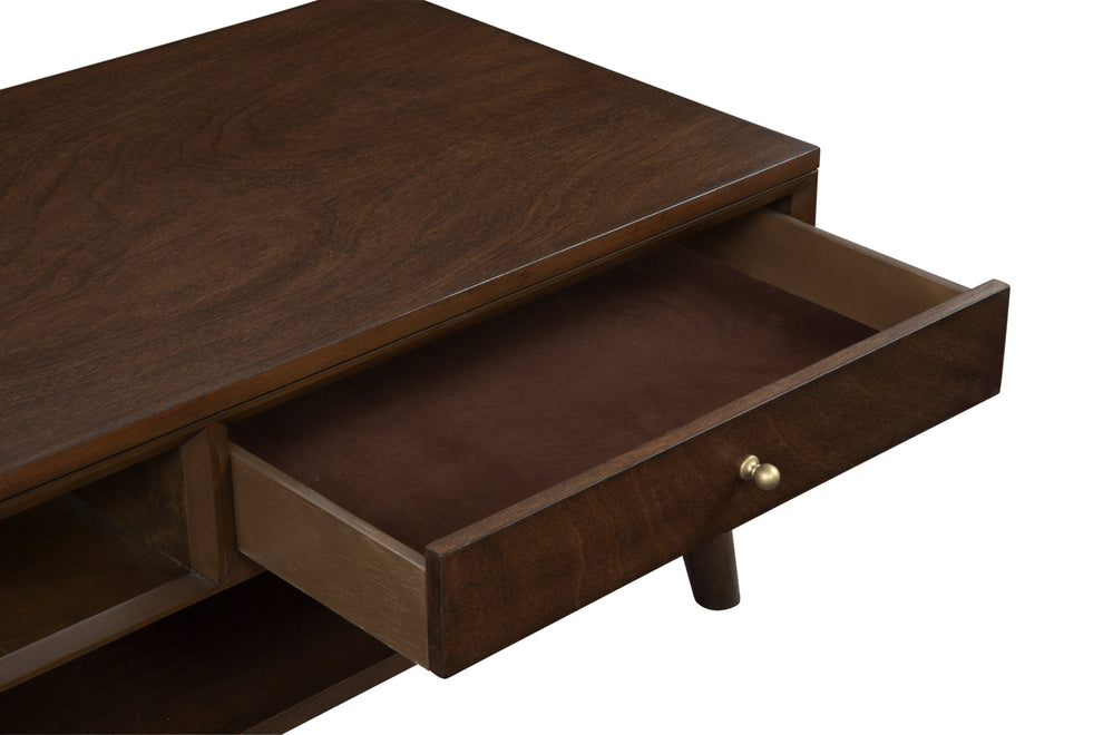 Brown Solid And Manufactured Wood Coffee Table With Drawer By Homeroots | Coffee Tables | Modishstore - 4