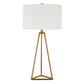 Gold Metal Table Lamp With White Drum Shade By Homeroots | Table Lamps | Modishstore - 1