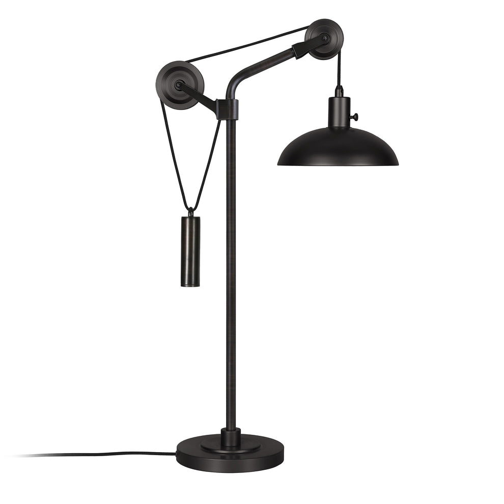 Black Metal Adjustable Desk Table Lamp With Black Dome Shade By Homeroots | Table Lamps | Modishstore - 7