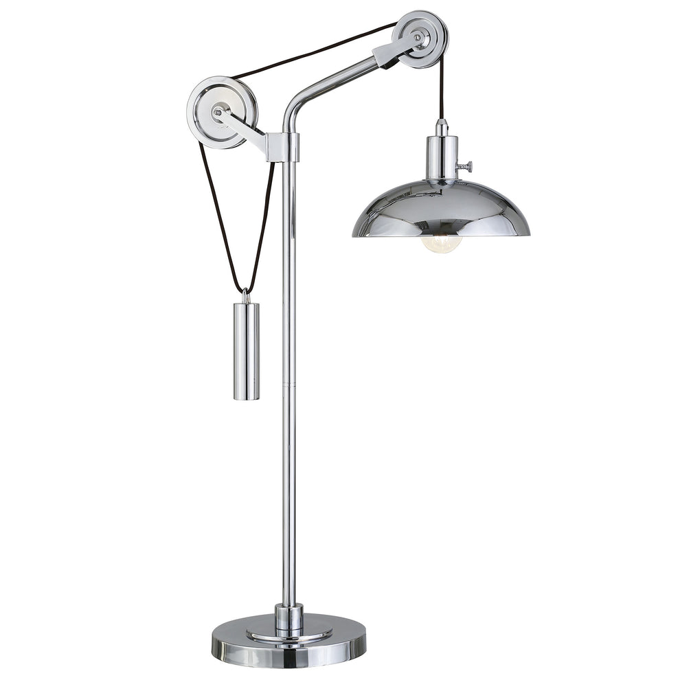 Silver Metal Adjustable Desk Table Lamp With Nickel Dome Shade By Homeroots | Table Lamps | Modishstore - 7