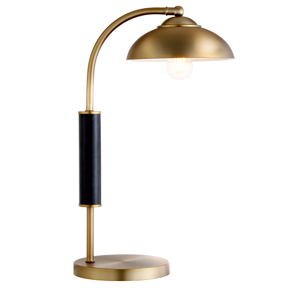 Gold and Black Metal Desk Table Lamp With Gold Dome Shade By Homeroots | Table Lamps | Modishstore - 7