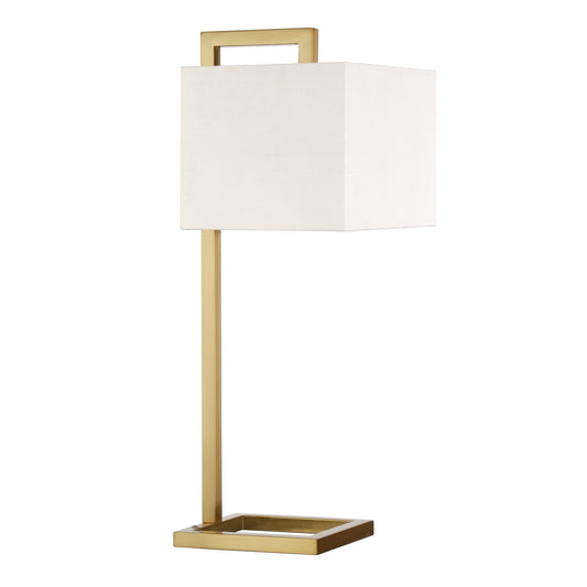 Gold Metal Arched Table Lamp With White Square Shade By Homeroots | Table Lamps | Modishstore - 1