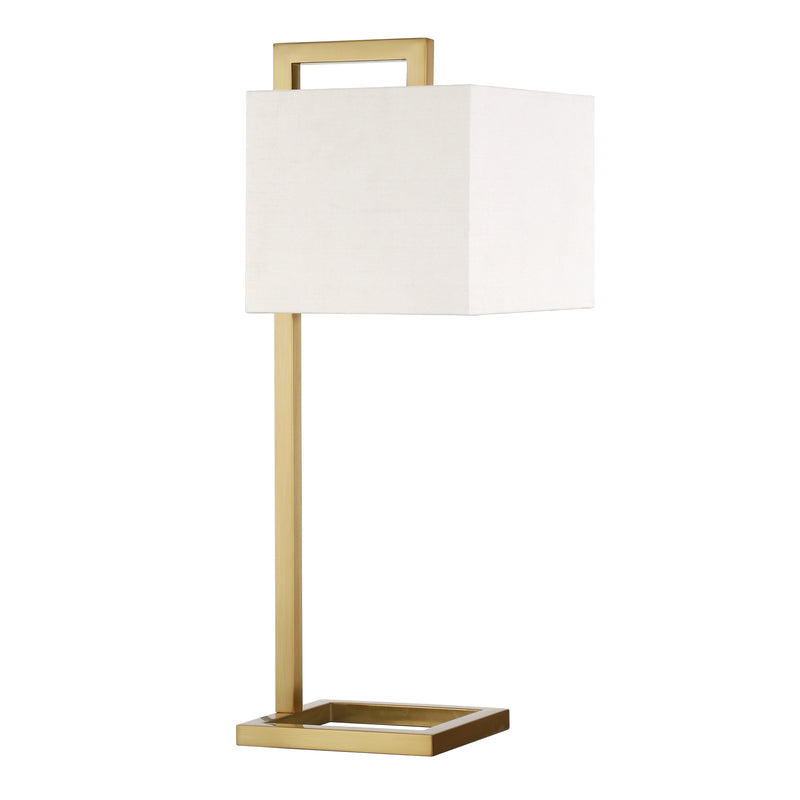 Gold Metal Arched Table Lamp With White Square Shade By Homeroots | Table Lamps | Modishstore - 1