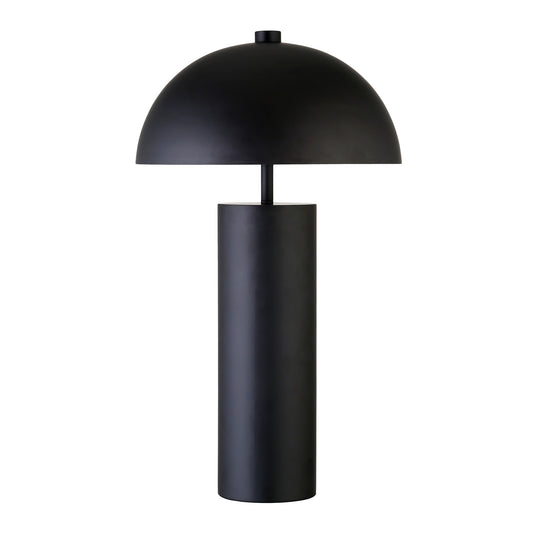 Black Metal Table Lamp With Black Dome Shade By Homeroots | Table Lamps | Modishstore - 1