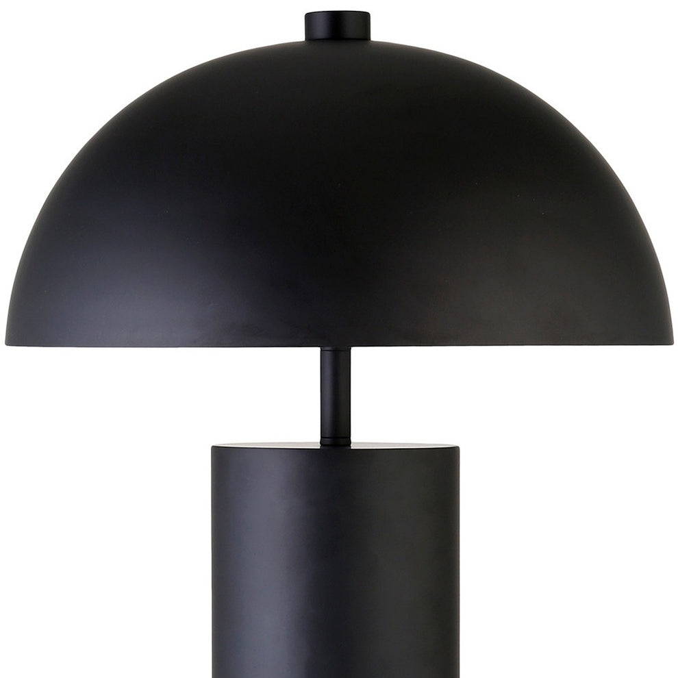 Black Metal Table Lamp With Black Dome Shade By Homeroots | Table Lamps | Modishstore - 4
